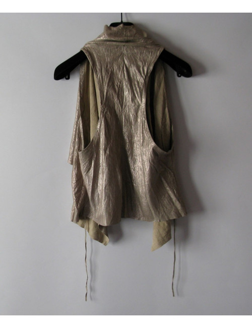 veste DROME ss manches beige nacré TM