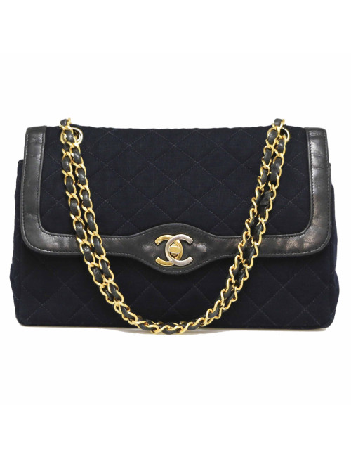 Sac CHANEL Couture  jersey bleu
