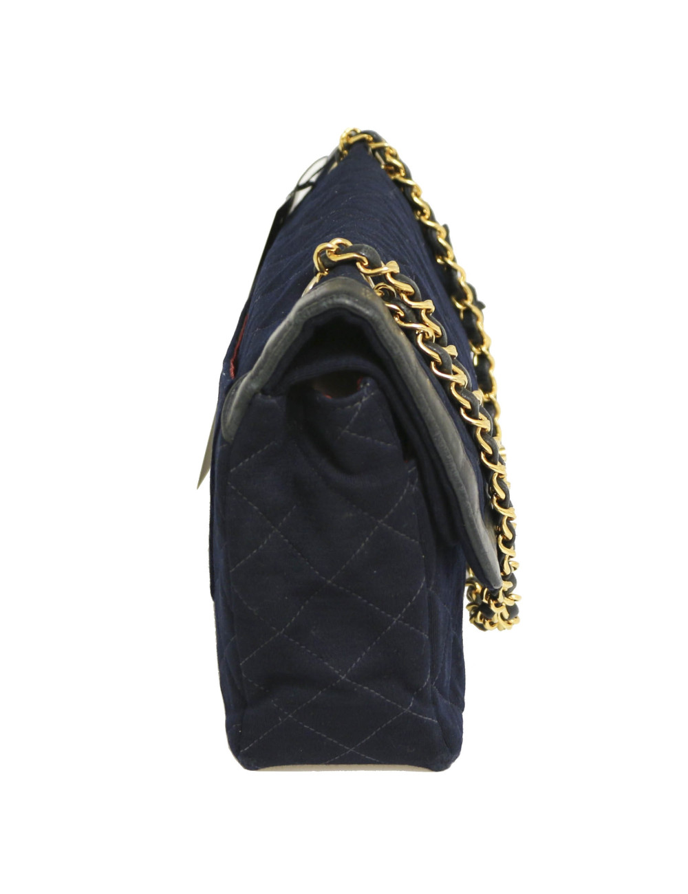 Sac CHANEL Couture  jersey bleu