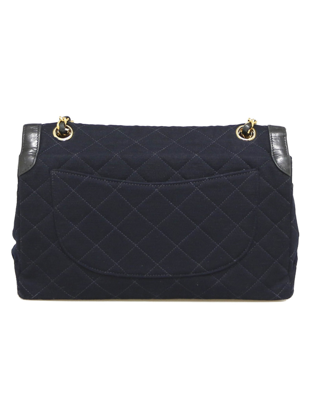Sac CHANEL Couture  jersey bleu