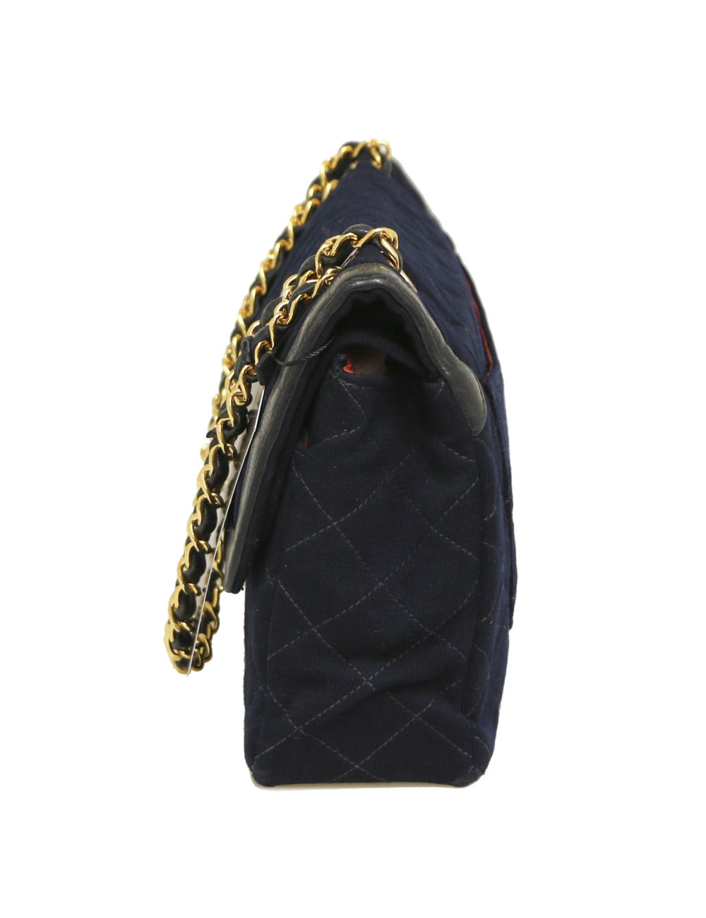 Sac CHANEL Couture  jersey bleu