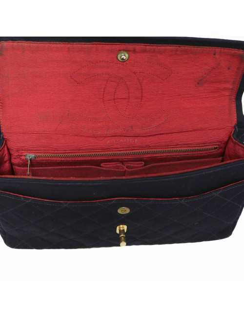 Sac CHANEL Couture  jersey bleu