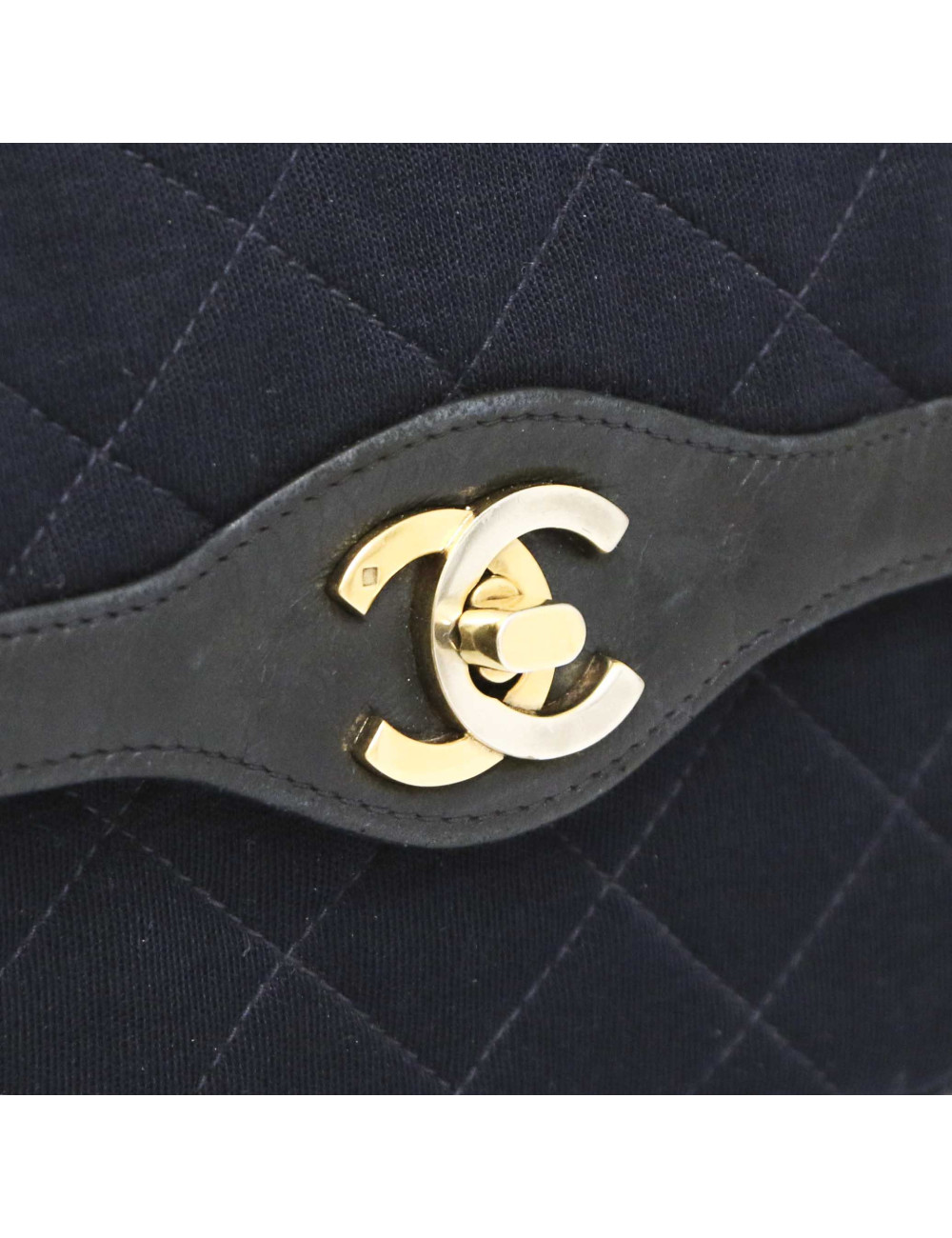 Sac CHANEL Couture  jersey bleu