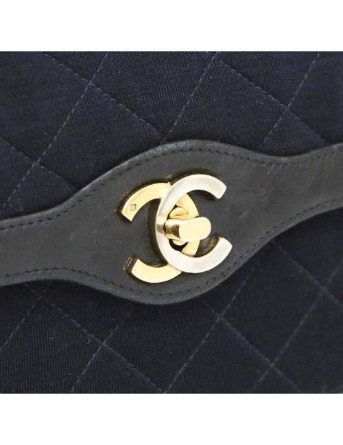Sac CHANEL Couture  jersey bleu