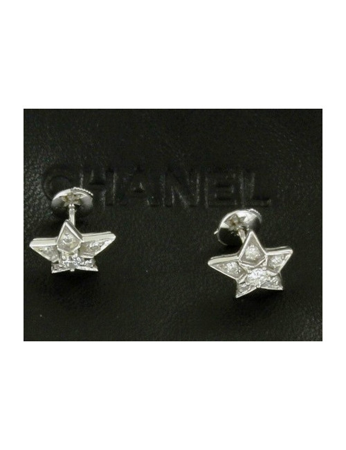 boucles d'oreille CHANEL diamants or blanc  joallerie