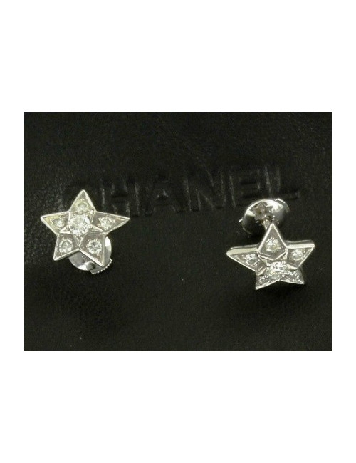boucles d'oreille CHANEL diamants or blanc  joallerie