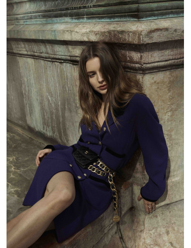 CHANEL purple jacket-dress 2