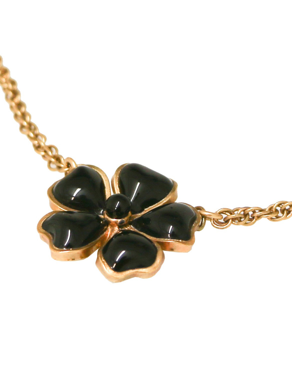 Collier camélia noir MARGUERITE DE VALOIS