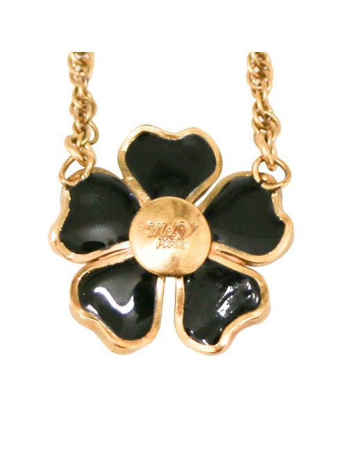 Collier camélia noir MARGUERITE DE VALOIS