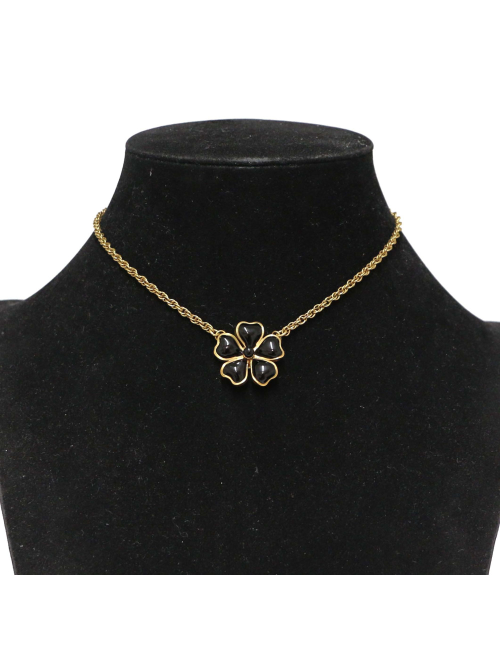 Collier camélia noir MARGUERITE DE VALOIS