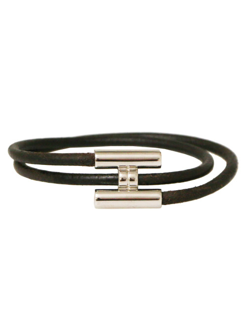  Bracelet HERMES Tournis argent