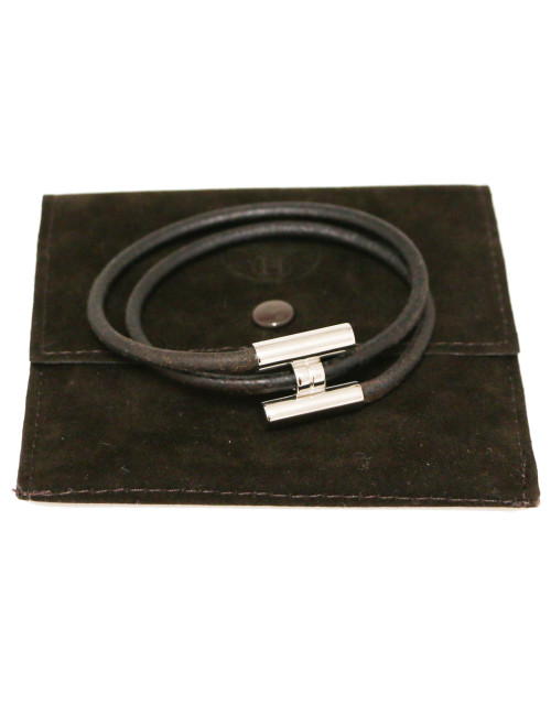  Bracelet HERMES Tournis argent