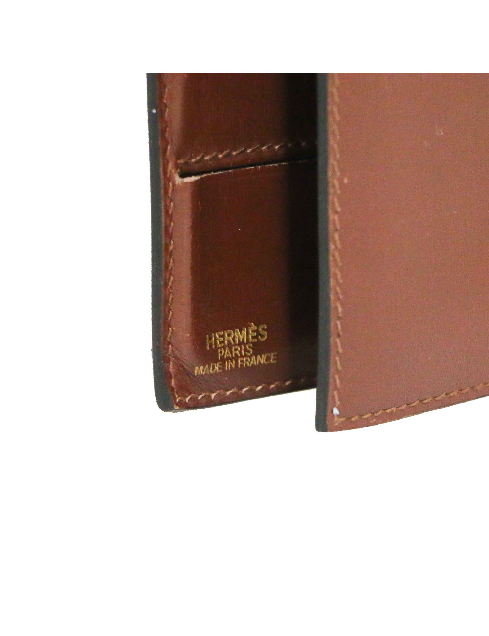 Porte cartes répertoire HERMES cuir marron