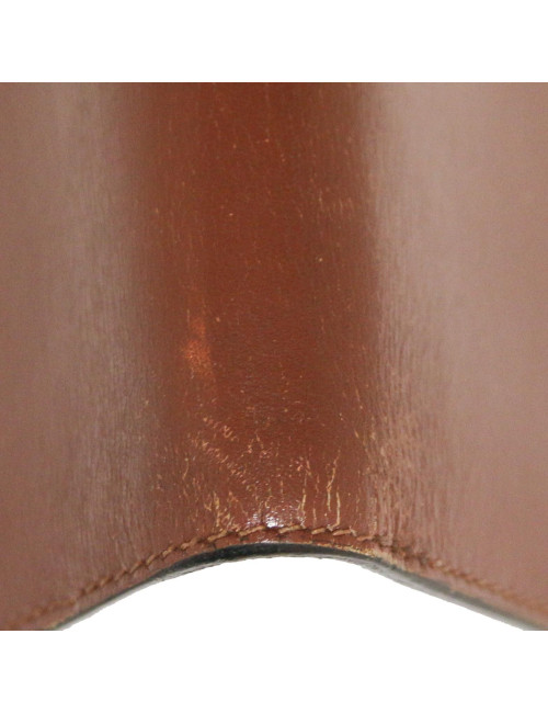 Porte cartes répertoire HERMES cuir marron