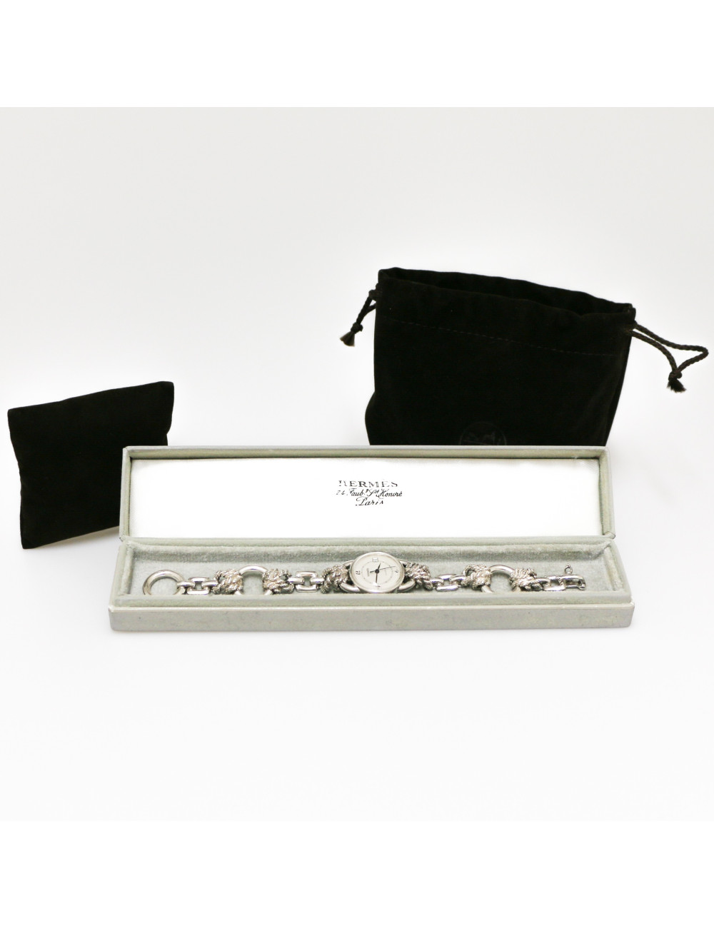 Montre HERMES noeuds et cordages argent