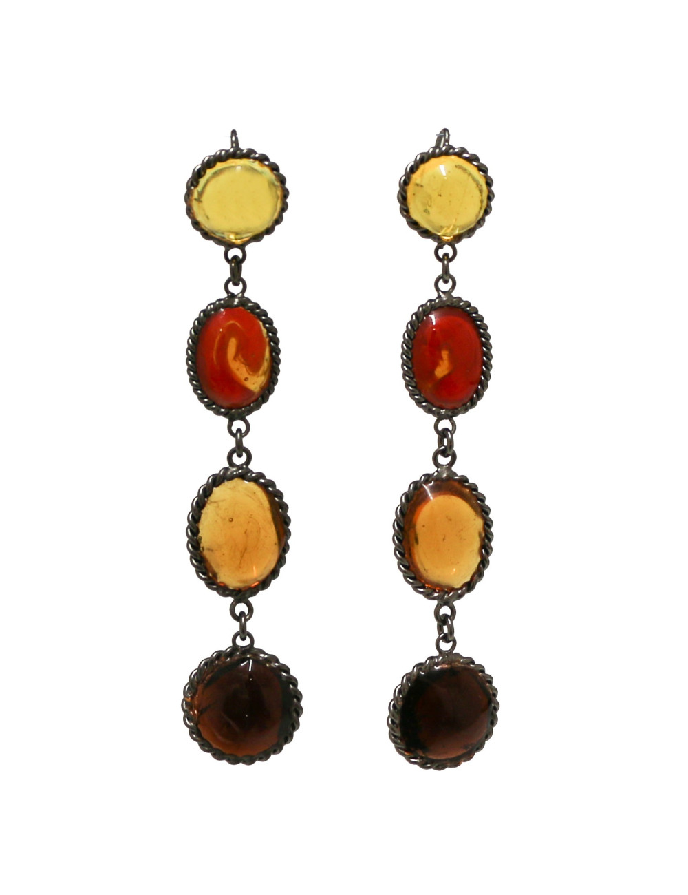 Clous pendants MARGUERITE DE VALOIS pate de verre