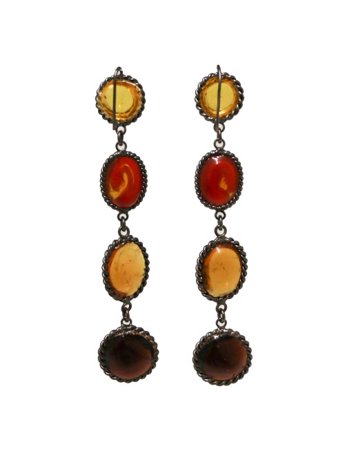 Clous pendants MARGUERITE DE VALOIS pate de verre