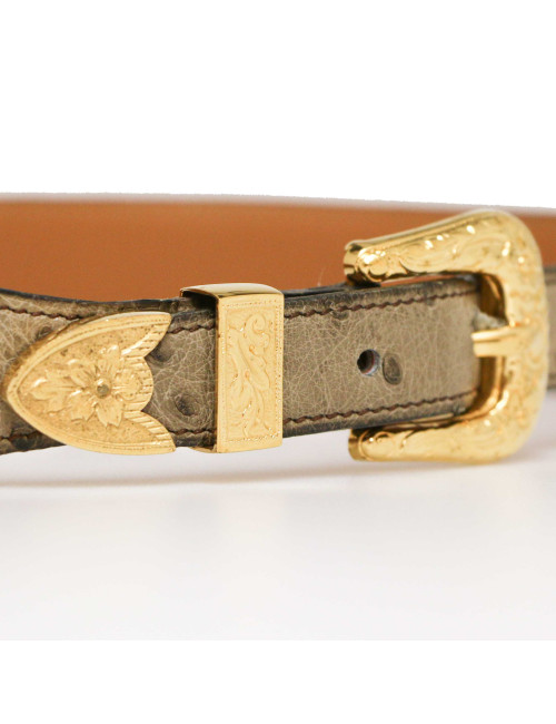 HERMES Vintage ostrich belt