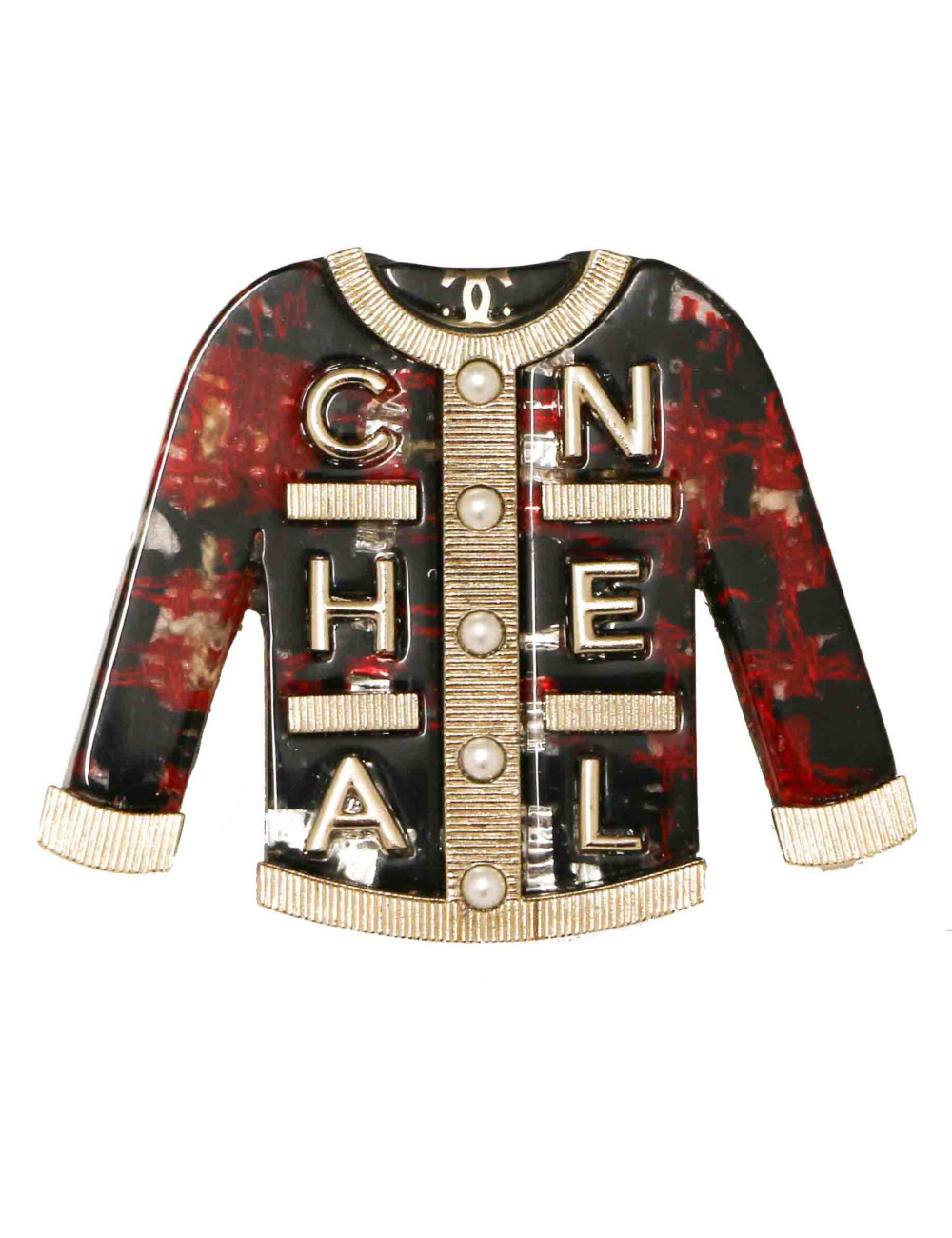 Broche CHANEL veste tweed