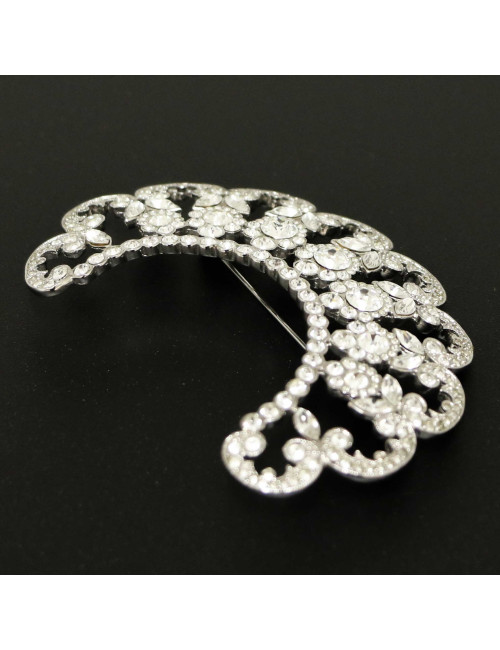 DIOR rhinestone-paved crown brooch