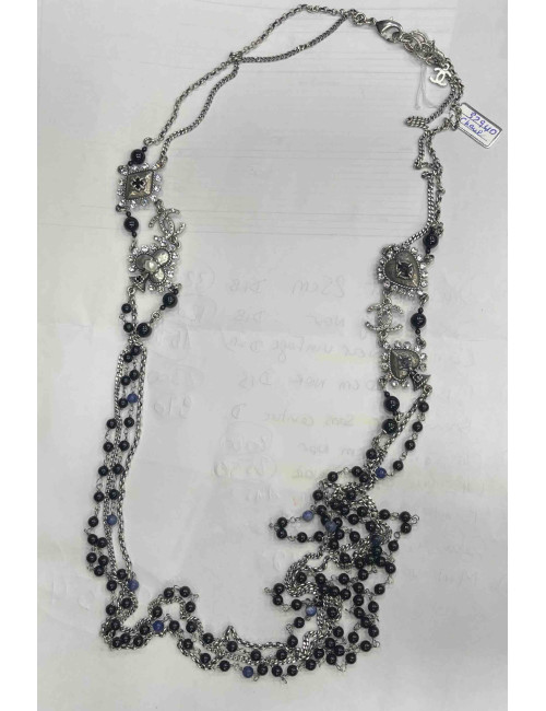 Sautoir CHANEL multirangs argent