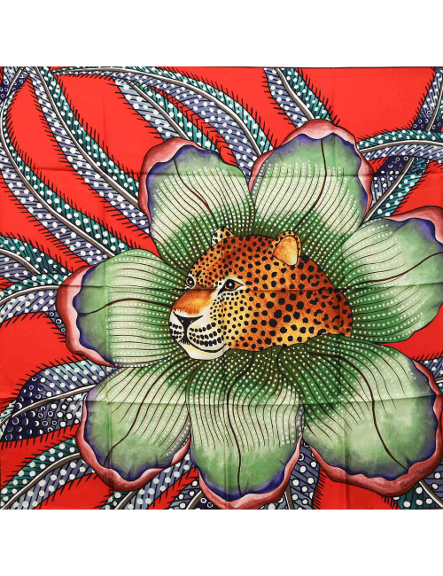 Carré 100% soie HERMES Baobab cat