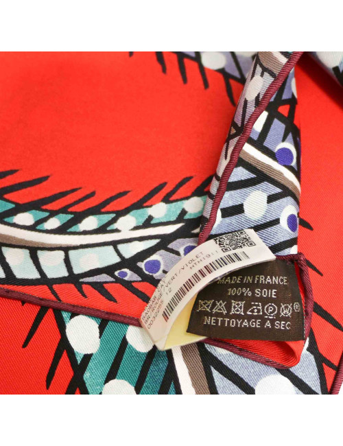 Carré 100% soie HERMES Baobab cat