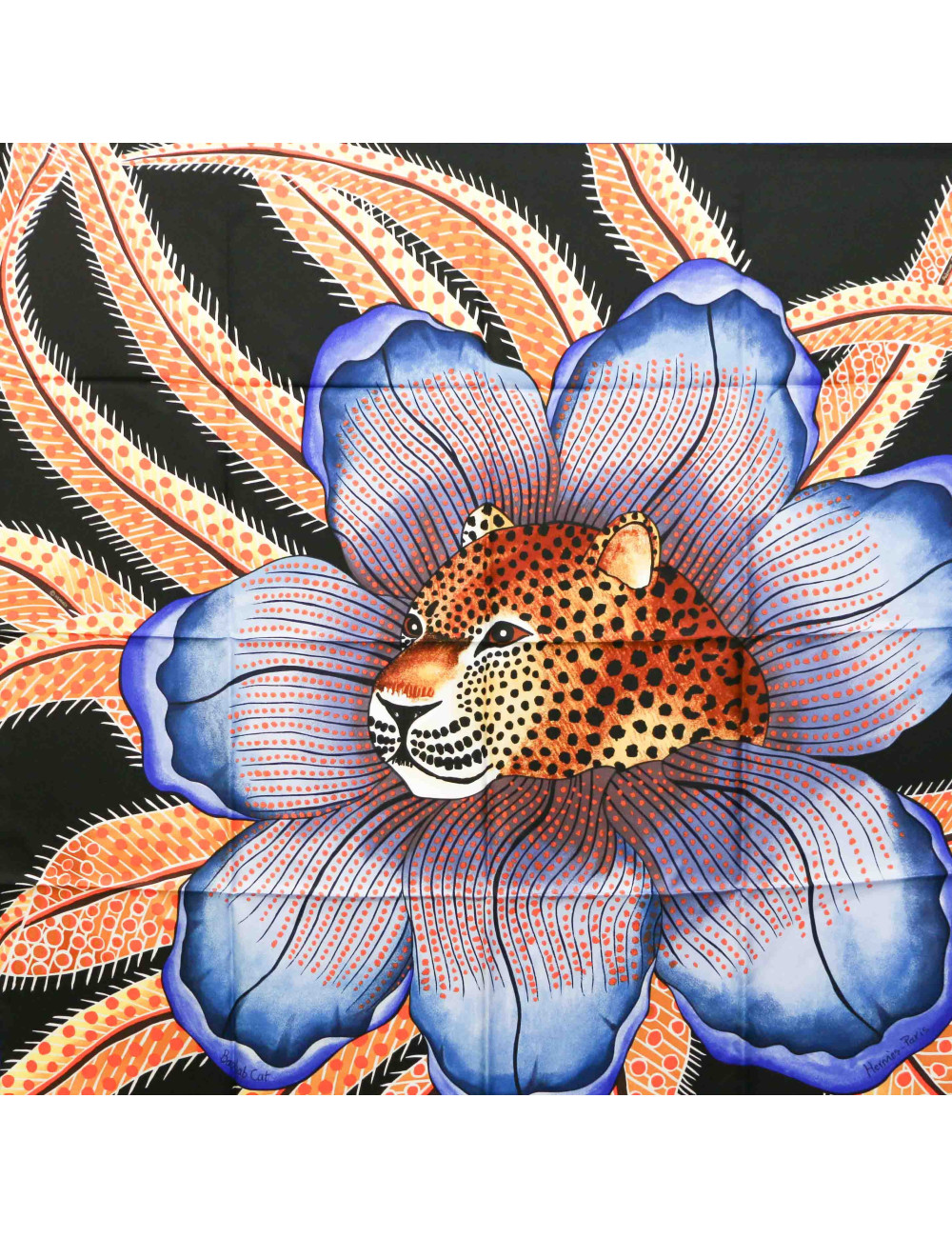 Carré HERMES Baobab Cat 100% soie