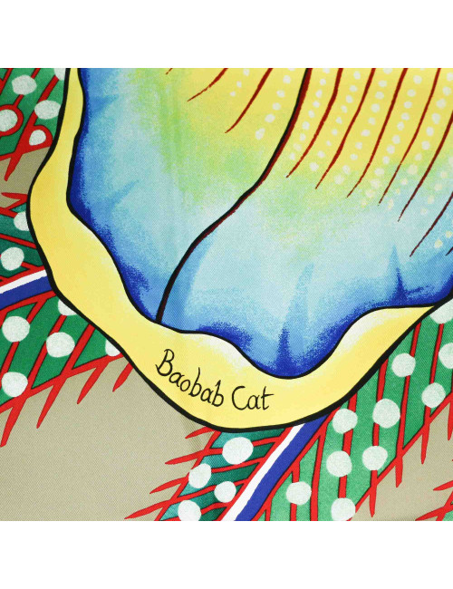 Carré HERMES Baobab Cat soie 