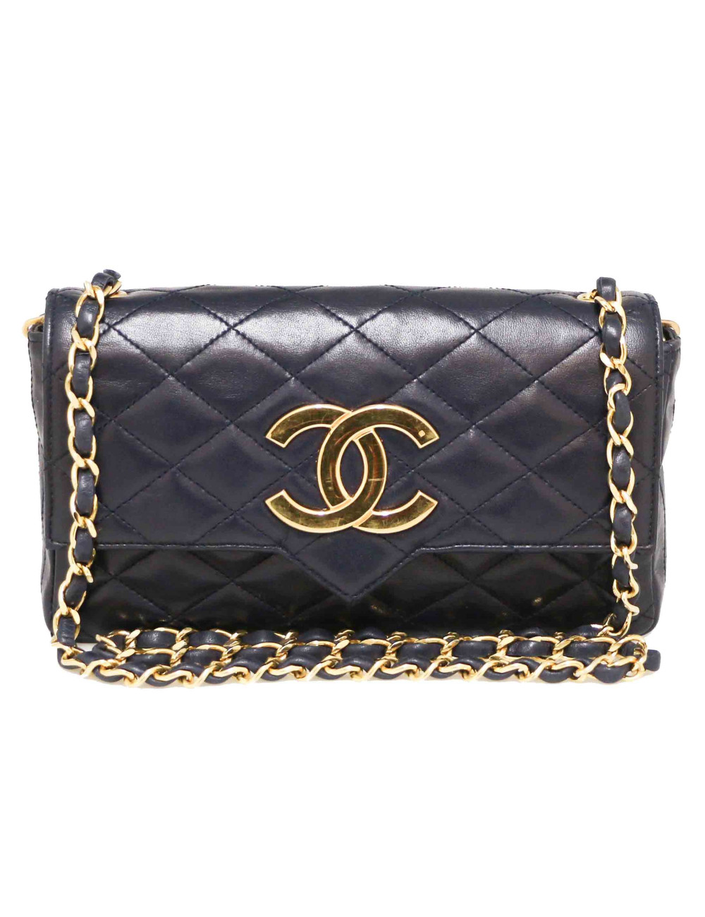 Petit sac bleu marine CHANEL CC