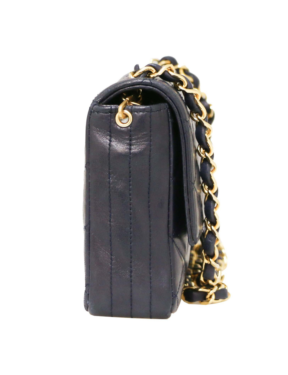 Petit sac bleu marine CHANEL CC