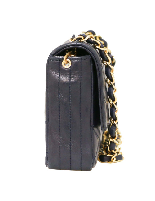 Petit sac bleu marine CHANEL CC