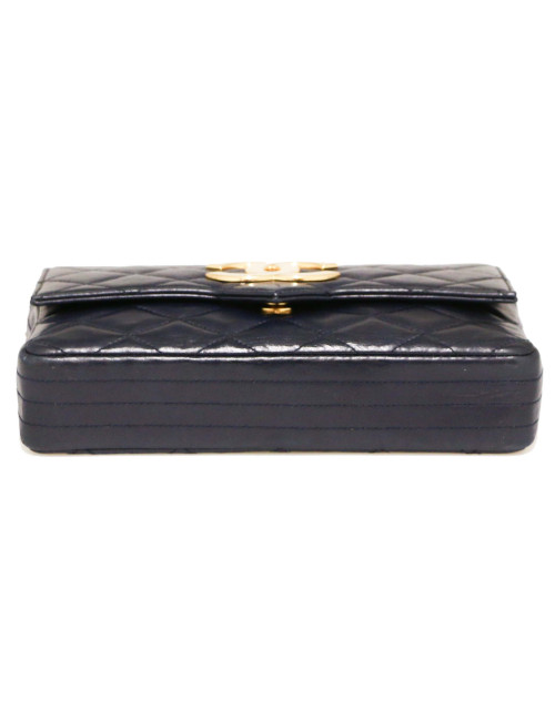 Petit sac bleu marine CHANEL CC