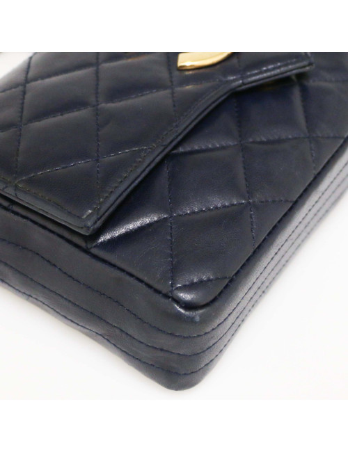 Petit sac bleu marine CHANEL CC