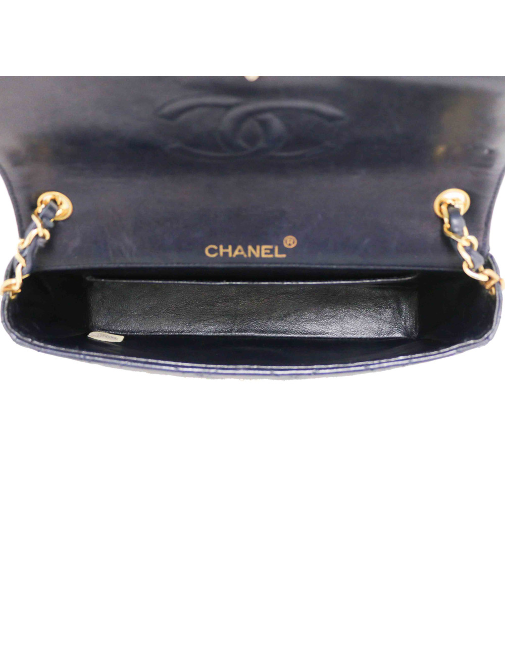 Petit sac bleu marine CHANEL CC