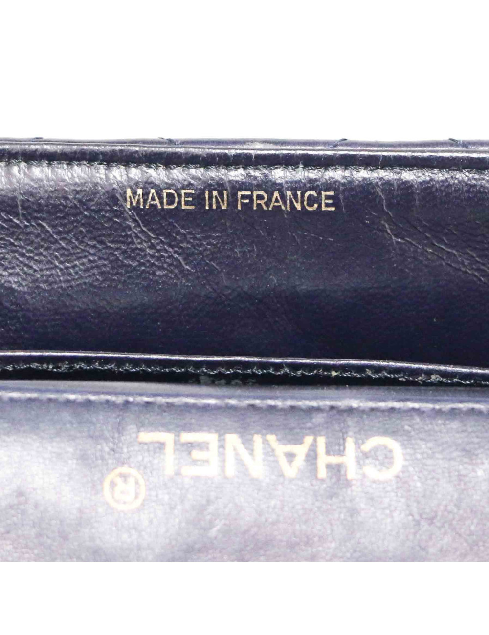 Petit sac bleu marine CHANEL CC