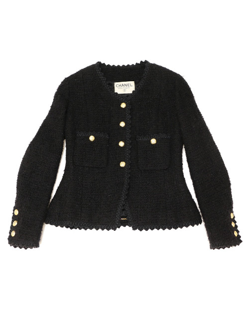 Veste CHANEL T 36 tweed bleu