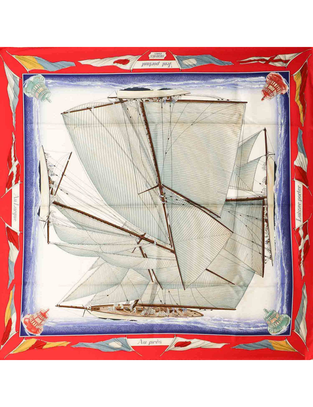 HERMES Vent portant silk square scarf