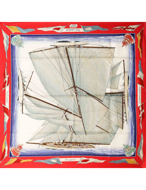 HERMES Vent portant silk square scarf