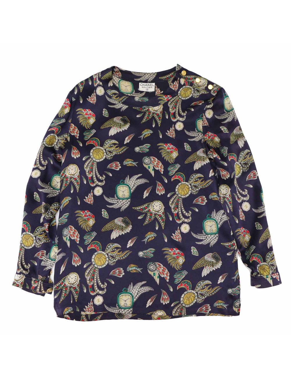 Blouse CHANEL Boutique vintage  soie violette