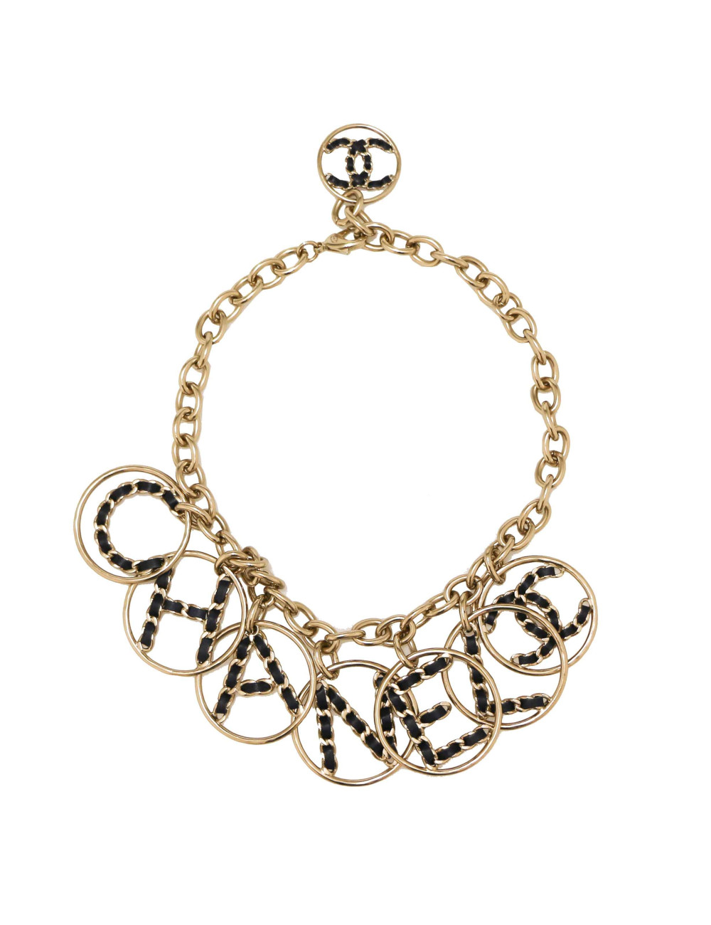 Collier  CHANEL C H A N E L doré or pâle