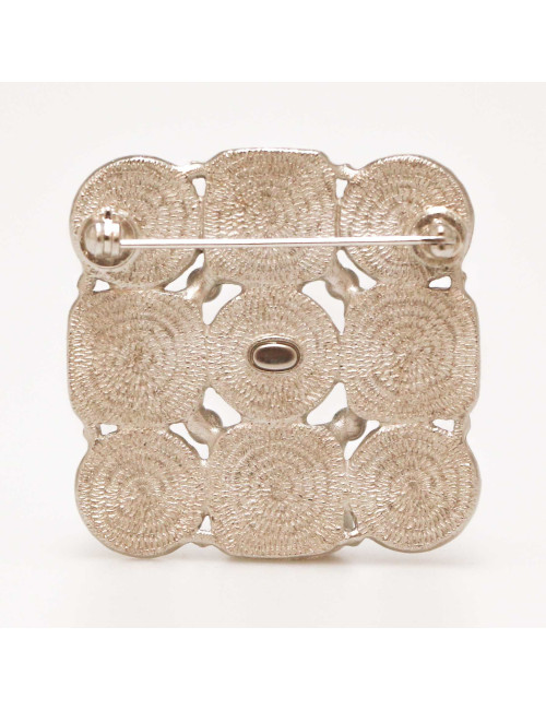 Broche CHANEL cabochons brillants bleu