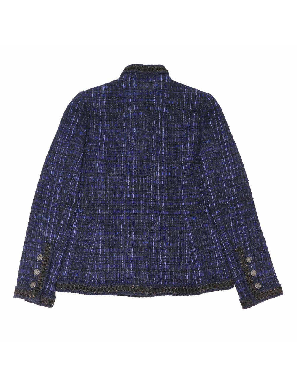 Veste CHANEL t38 tweed bleu et noir