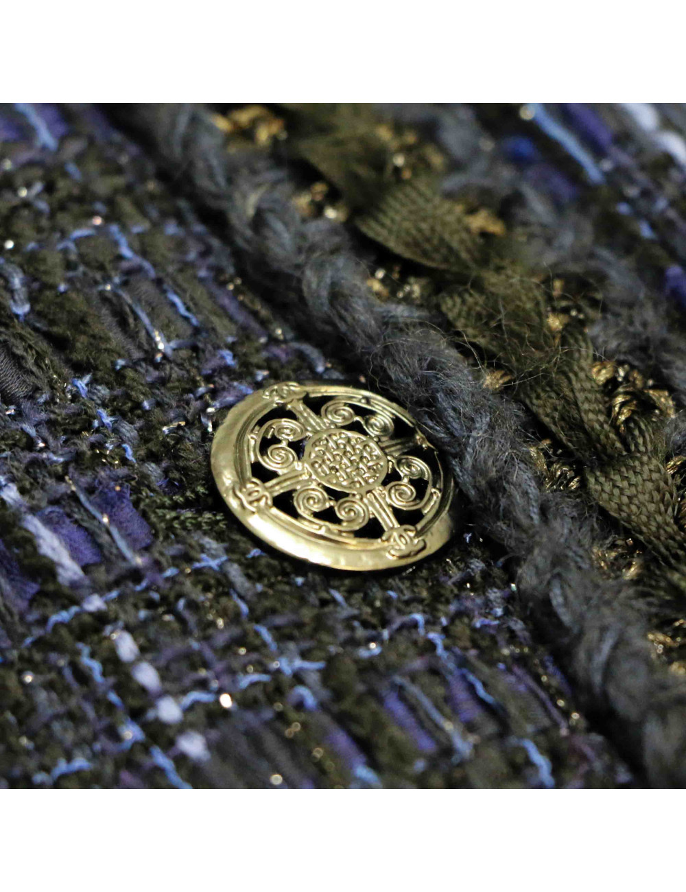 Veste CHANEL t38 tweed bleu et noir