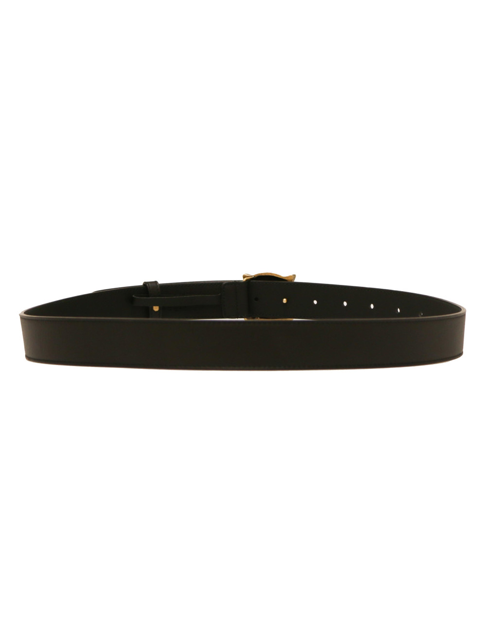 Ceinture GUCCI T95 en cuir noir et tête de tigre