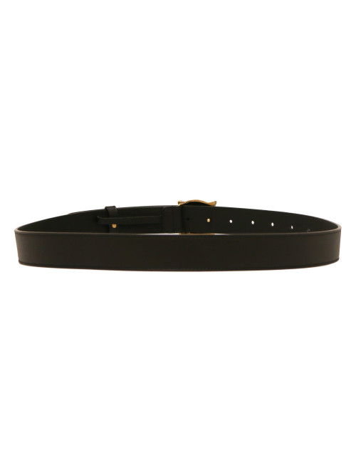 Ceinture GUCCI T95 en cuir noir et tête de tigre