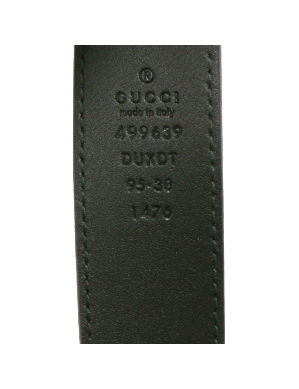 Ceinture GUCCI T95 en cuir noir et tête de tigre