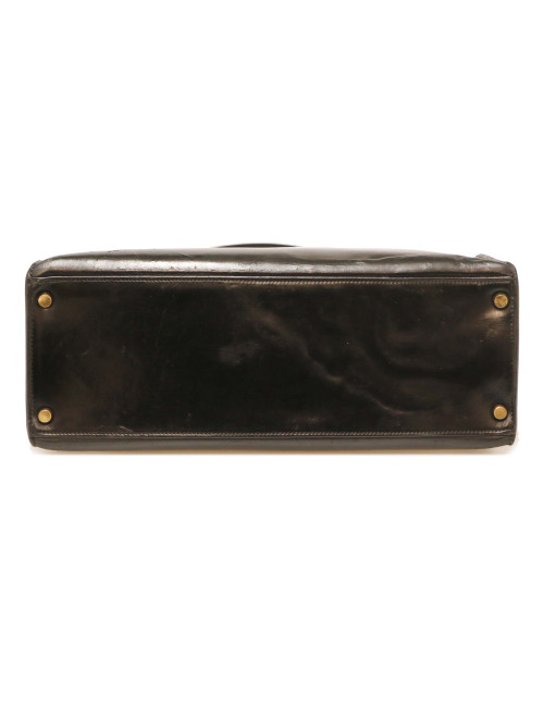 Sac Kelly sellier 32 HERMES box noir vintage