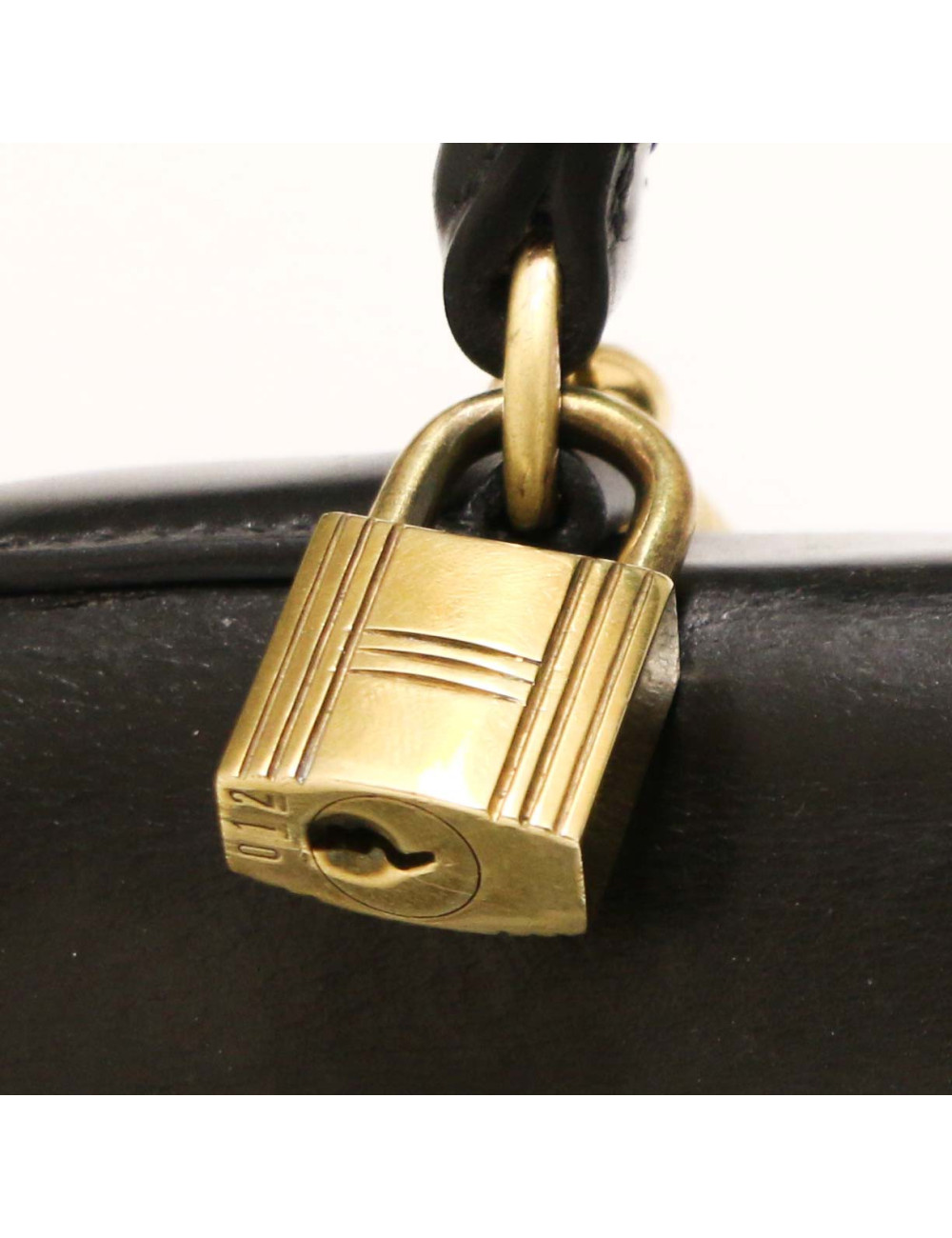 Sac Kelly sellier 32 HERMES box noir vintage