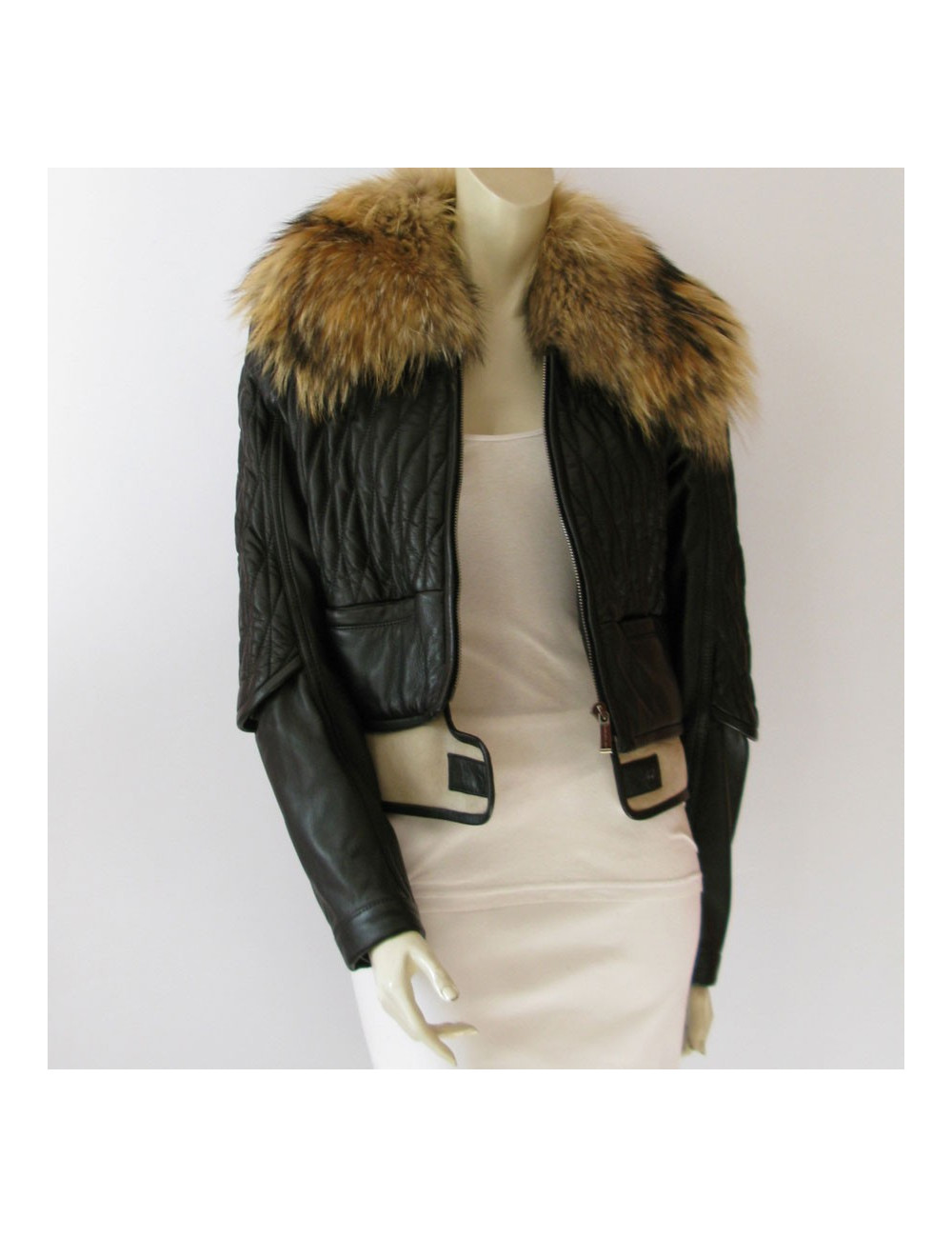 Blouson biker BARBARA BUI col amovible renard